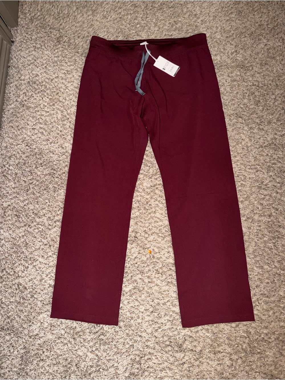 Figs Women's Maroon Drawstring Joggers burgundy Livingston L